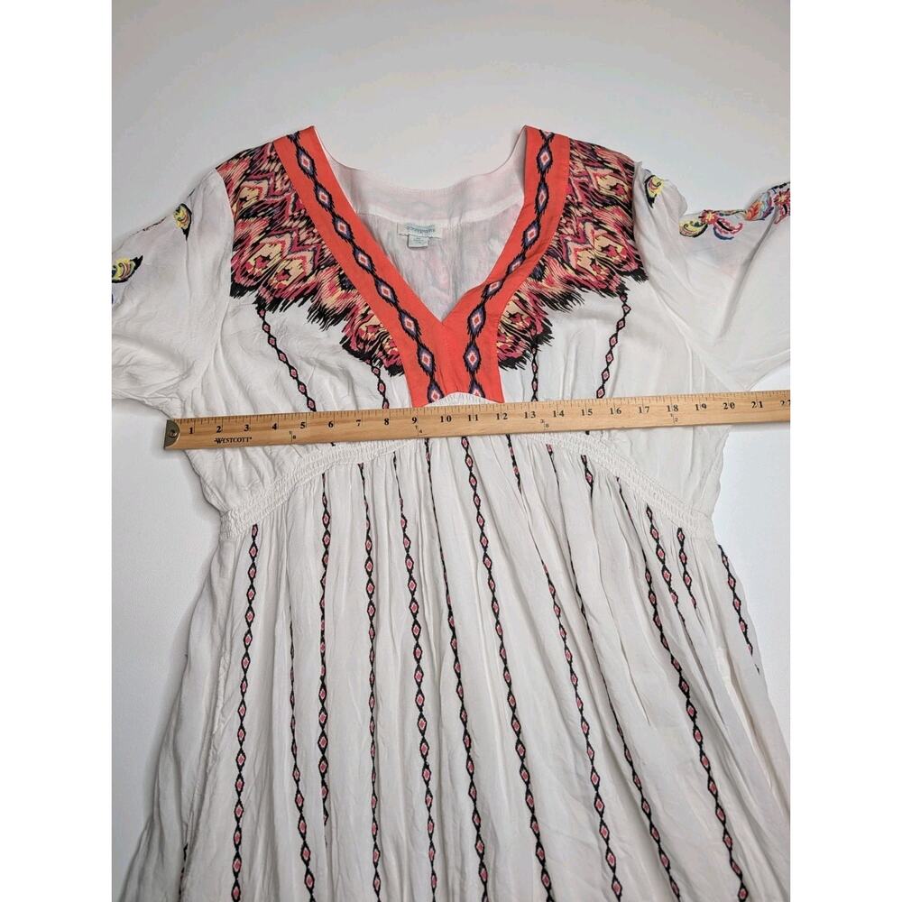 Sundance Amrita Story Dress XL Boho Embroidered Midi White Multicolor Festival - Picture 10 of 12